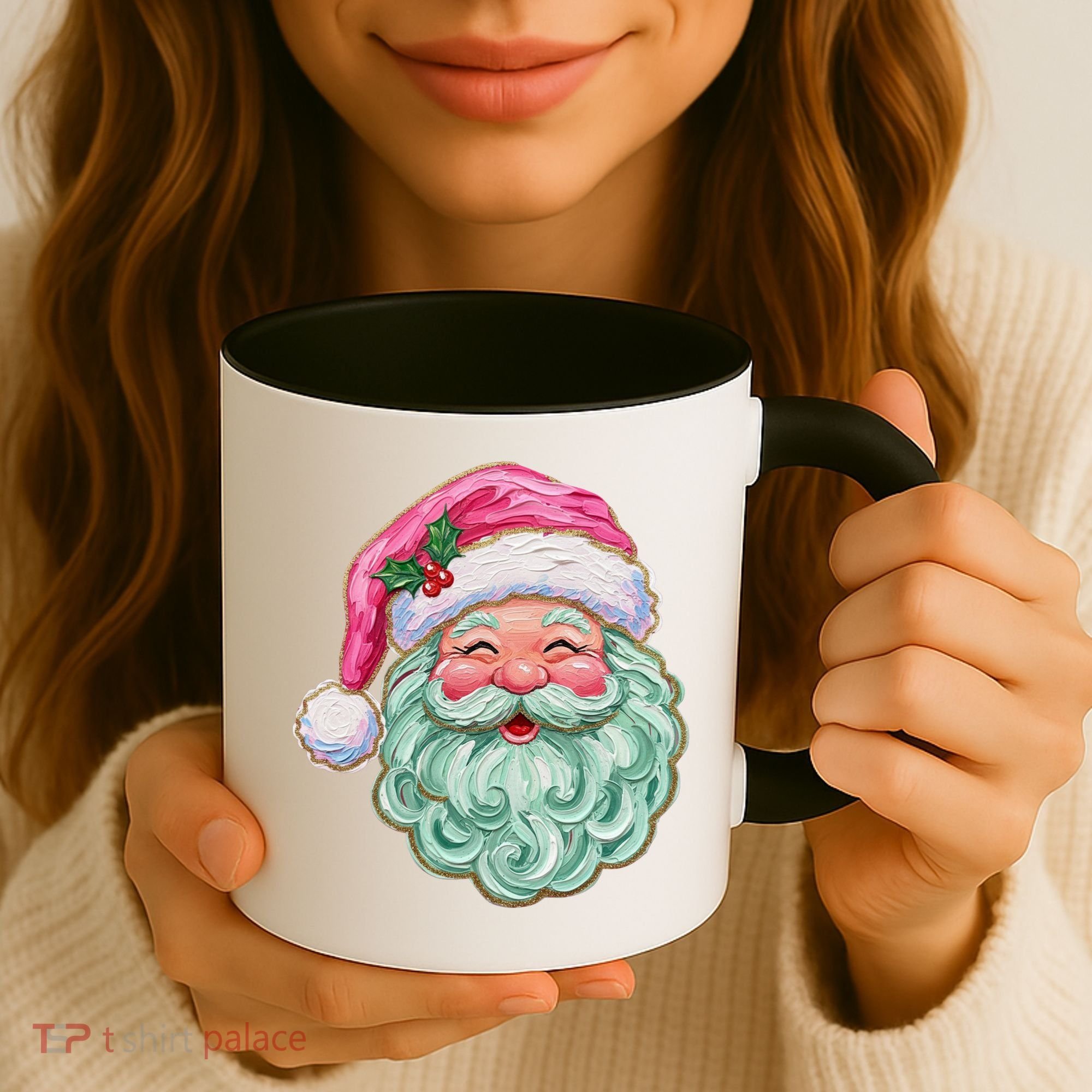 Hand-painted Retro Santa Claus Christmas Cute Coffee Mug