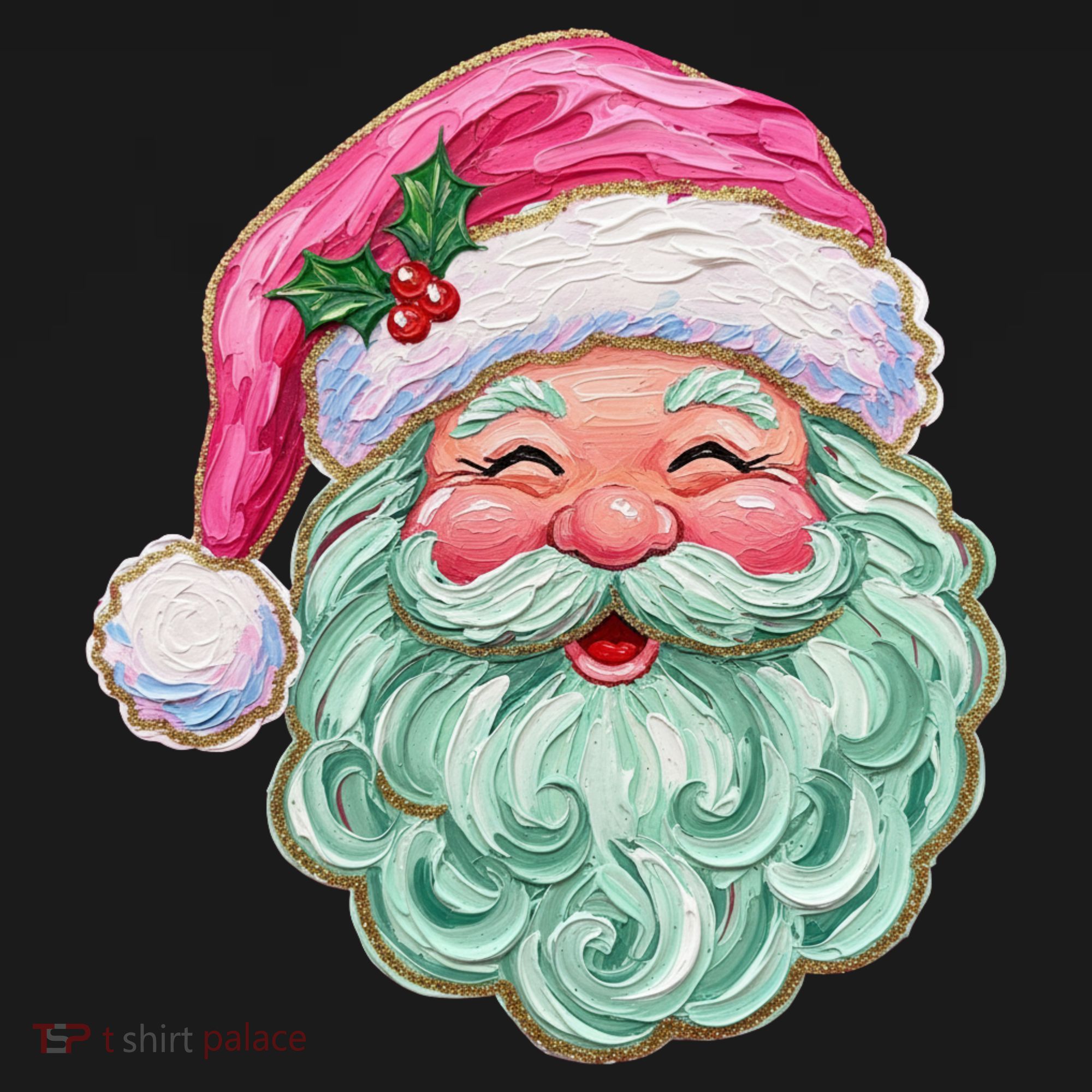 Hand-painted Retro Santa Claus Christmas Cute Women's Hoodie