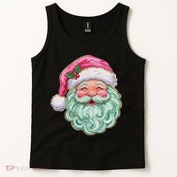 Hand-painted Retro Santa Claus Christmas Cute Tank Top thumb 2
