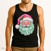 Hand-painted Retro Santa Claus Christmas Cute Tank Top thumb 3