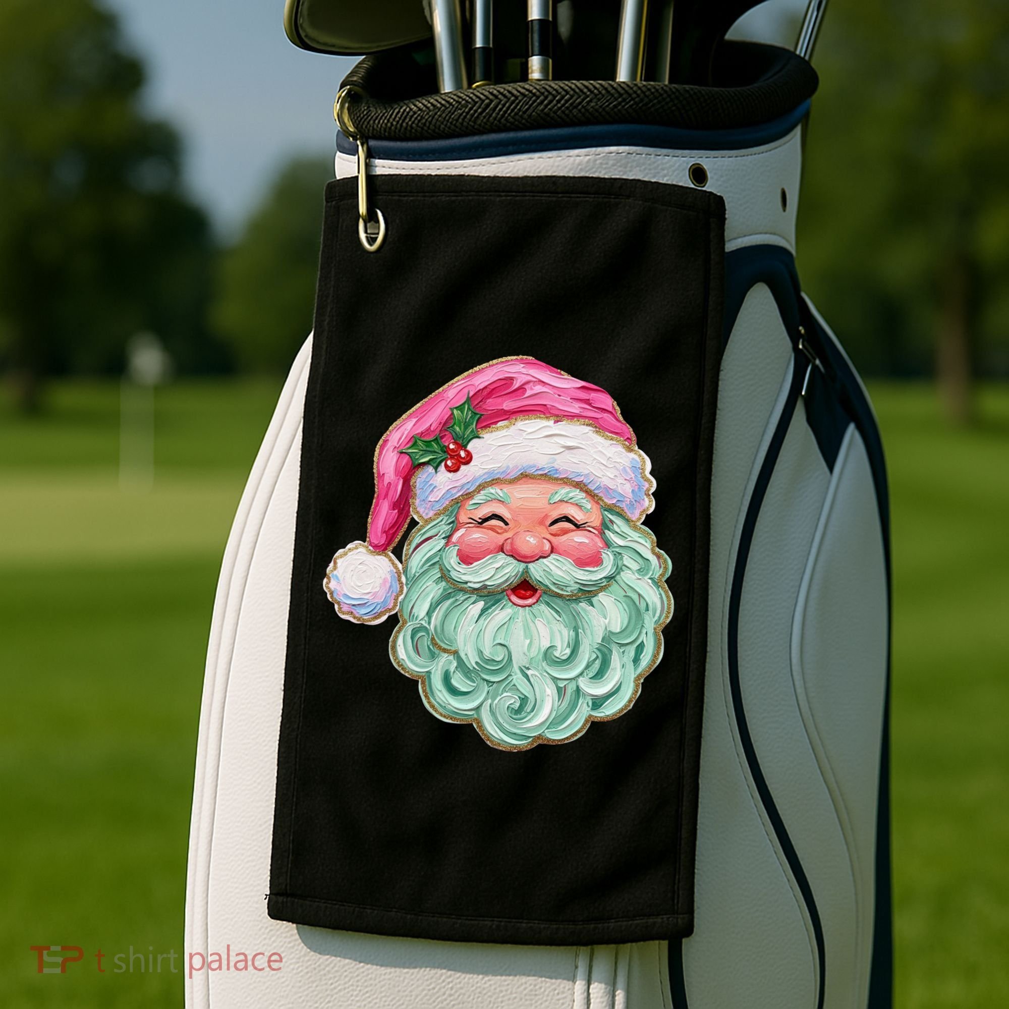 Hand-painted Retro Santa Claus Christmas Cute Golf Towel
