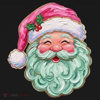 Hand-painted Retro Santa Claus Christmas Cute Visor thumb 3