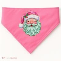 Hand-painted Retro Santa Claus Christmas Cute USA-Made Doggie Bandana thumb 0
