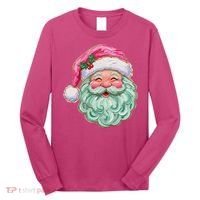 Hand-painted Retro Santa Claus Christmas Cute Long Sleeve Shirt thumb 0