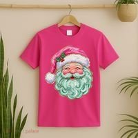 Hand-painted Retro Santa Claus Christmas Cute T-Shirt thumb 2