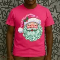 Hand-painted Retro Santa Claus Christmas Cute T-Shirt thumb 3