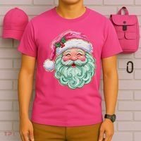 Hand-painted Retro Santa Claus Christmas Cute T-Shirt thumb 6