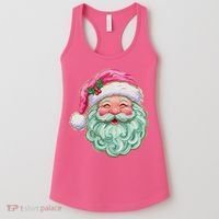 Hand-painted Retro Santa Claus Christmas Cute Women's Tank Top thumb 0