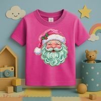 Hand-painted Retro Santa Claus Christmas Cute Toddler T-Shirt thumb 3