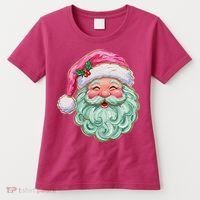 Hand-painted Retro Santa Claus Christmas Cute Women's T-Shirt thumb 0