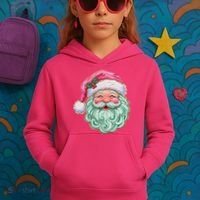 Hand-painted Retro Santa Claus Christmas Cute Kids Hoodie thumb 3