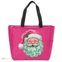 Hand-painted Retro Santa Claus Christmas Cute Tote Bag thumb 0