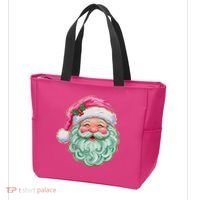 Hand-painted Retro Santa Claus Christmas Cute Tote Bag thumb 3