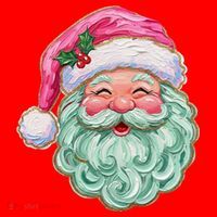Hand-painted Retro Santa Claus Christmas Cute Santa Hat thumb 1