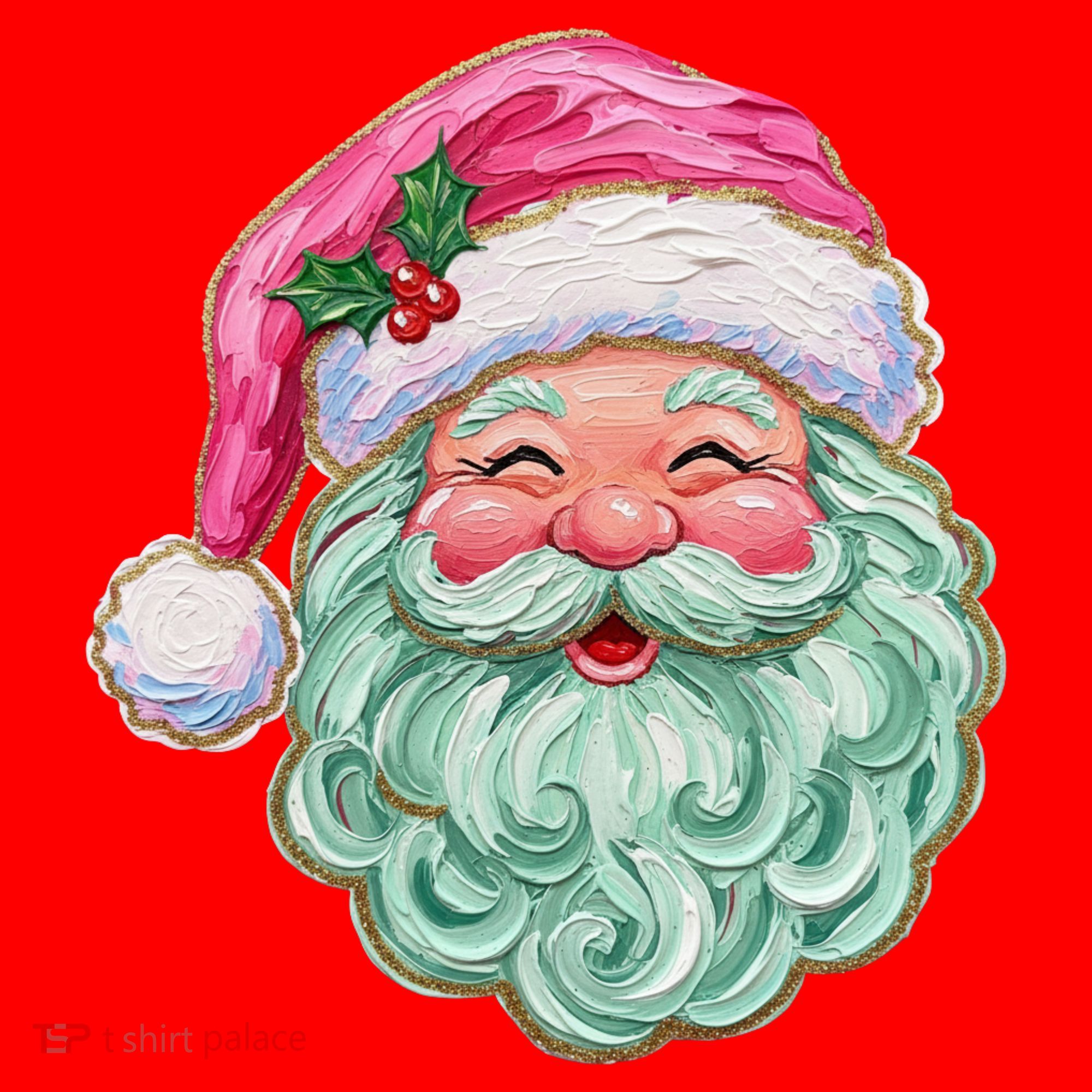 Hand-painted Retro Santa Claus Christmas Cute Santa Hat