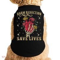 Harm Reduction Save Lives Skeleton Doggie Tank thumb 0