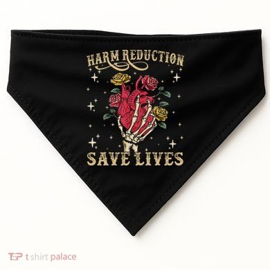 Harm Reduction Save Lives Skeleton USA-Made Doggie Bandana