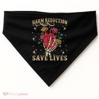 Harm Reduction Save Lives Skeleton USA-Made Doggie Bandana thumb 0