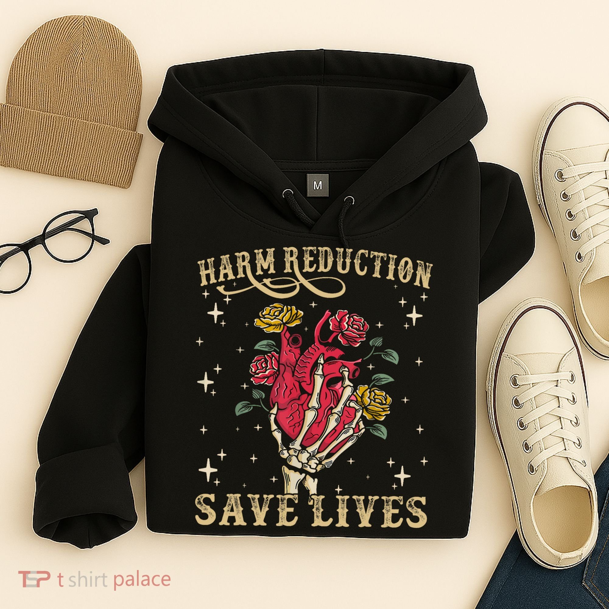 Harm Reduction Save Lives Skeleton Hoodie