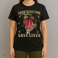 Harm Reduction Save Lives Skeleton T-Shirt thumb 4