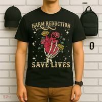 Harm Reduction Save Lives Skeleton T-Shirt thumb 6