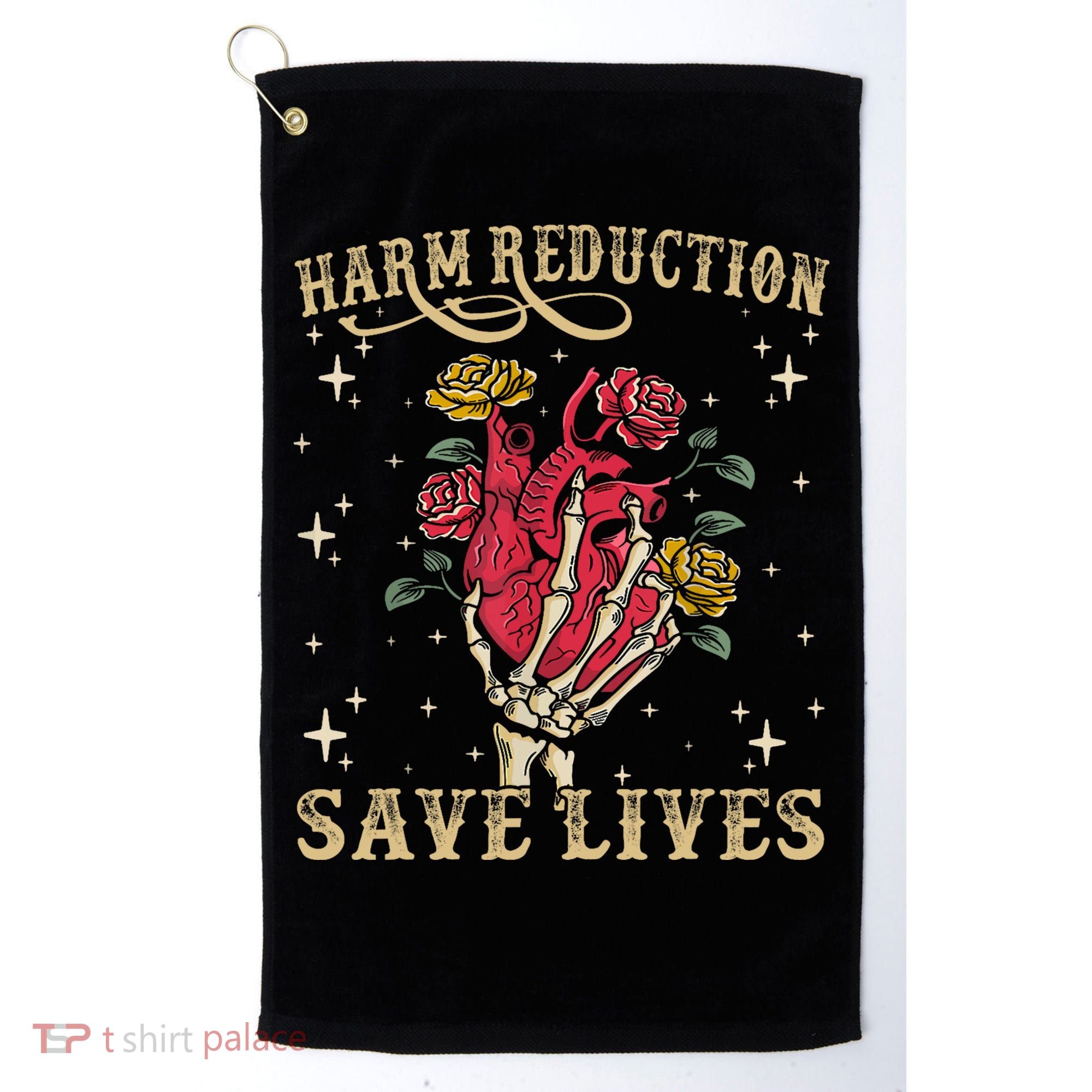 Harm Reduction Save Lives Skeleton Golf Towel