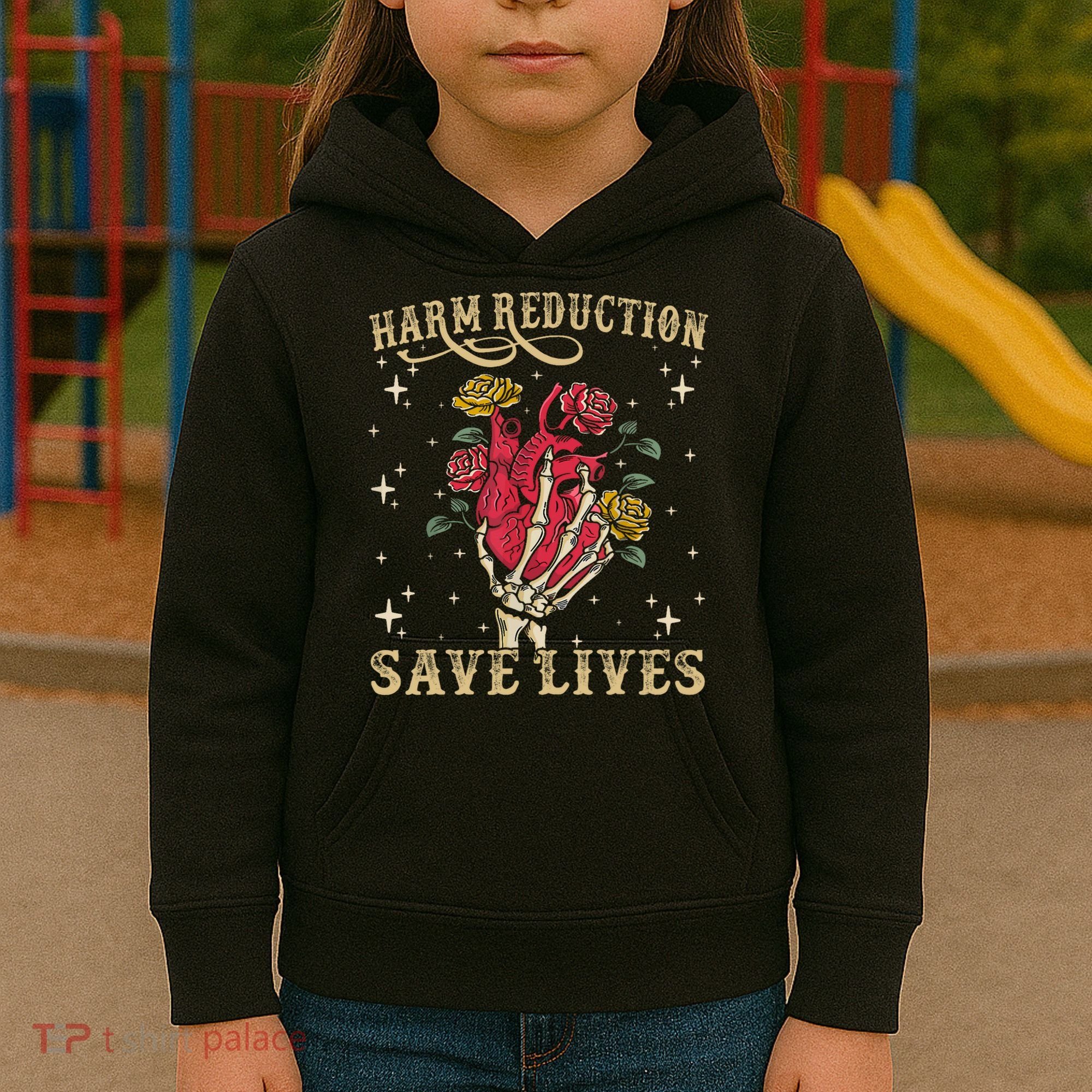 Harm Reduction Save Lives Skeleton Kids Hoodie