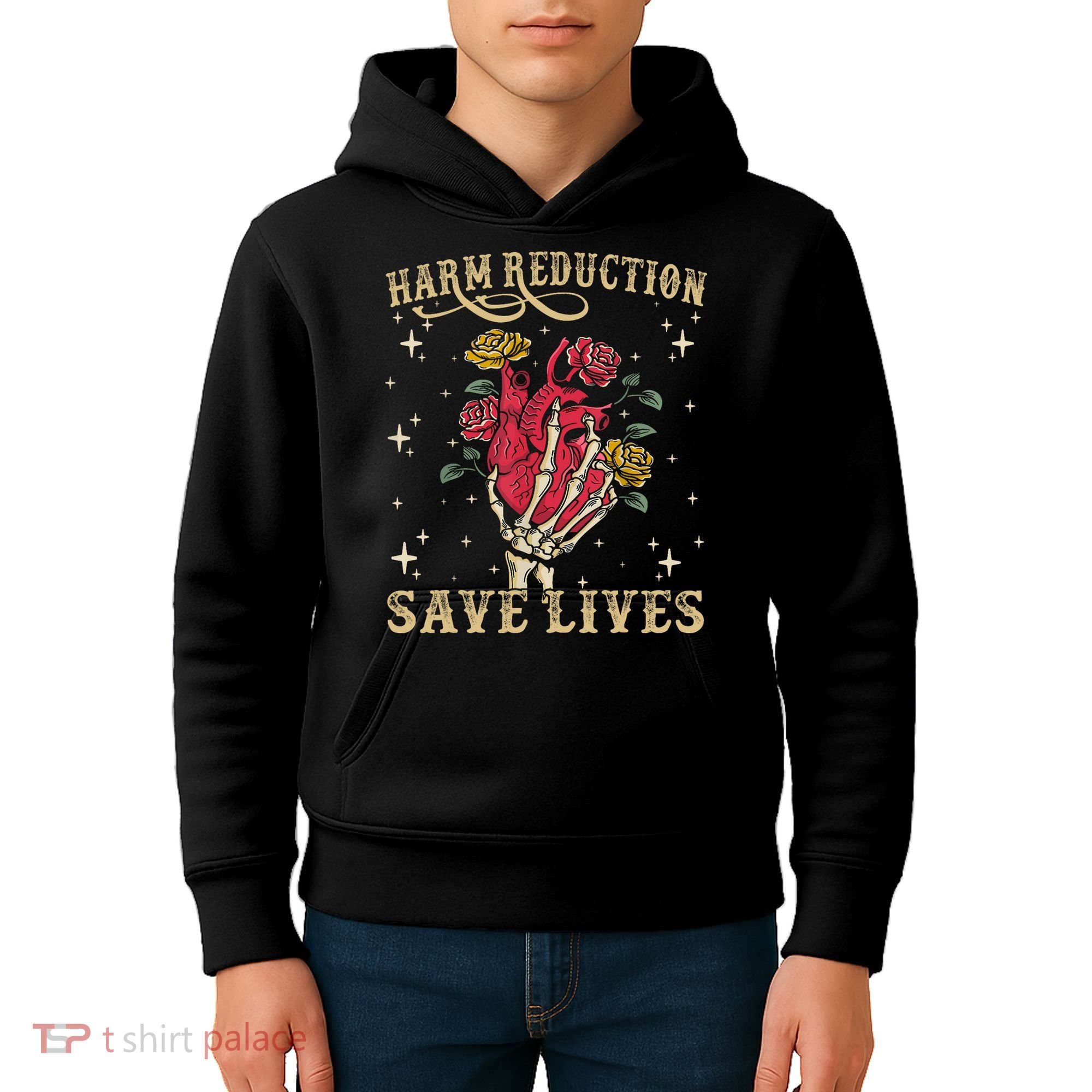 Harm Reduction Save Lives Skeleton Kids Hoodie