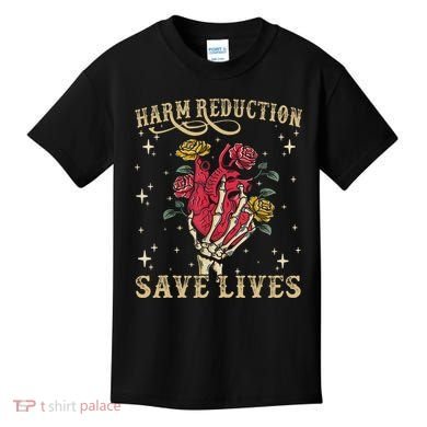 Harm Reduction Save Lives Skeleton Kids T-Shirt