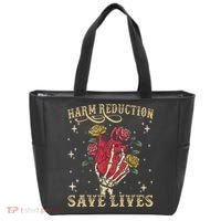 Harm Reduction Save Lives Skeleton Tote Bag thumb 0