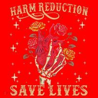 Harm Reduction Save Lives Skeleton Santa Hat thumb 1