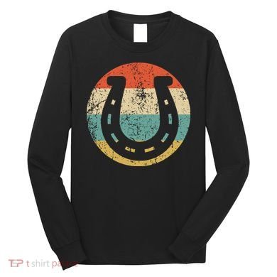 Horseshoe Retro Style Lucky Pullover Long Sleeve Shirt