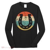 Horseshoe Retro Style Lucky Pullover Long Sleeve Shirt thumb 0