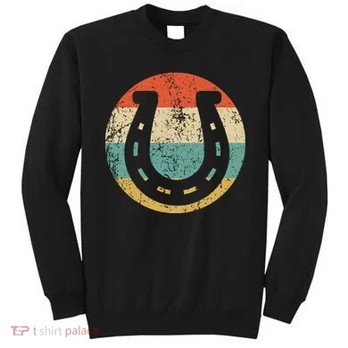 Horseshoe Retro Style Lucky Pullover Sweatshirt