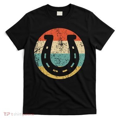 Horseshoe Retro Style Lucky Pullover T-Shirt
