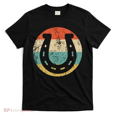 Horseshoe Retro Style Lucky Pullover T-Shirt