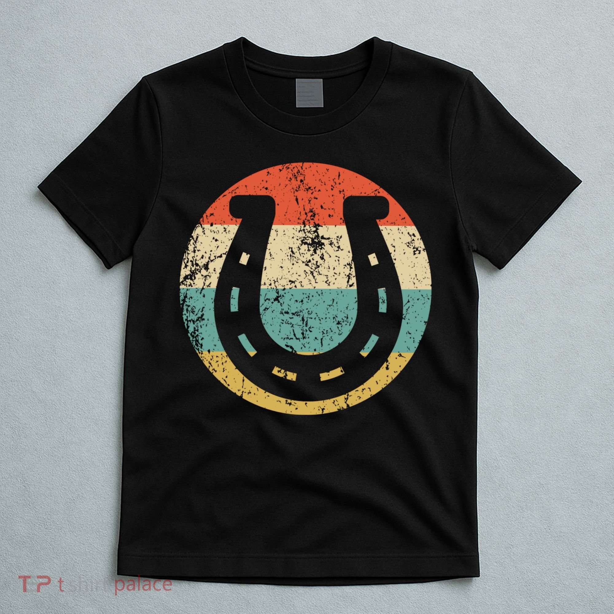 Horseshoe Retro Style Lucky Pullover T-Shirt