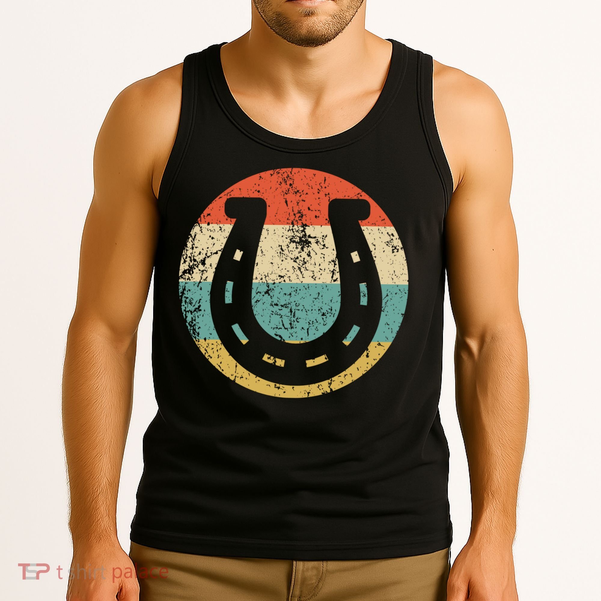 Horseshoe Retro Style Lucky Pullover Tank Top
