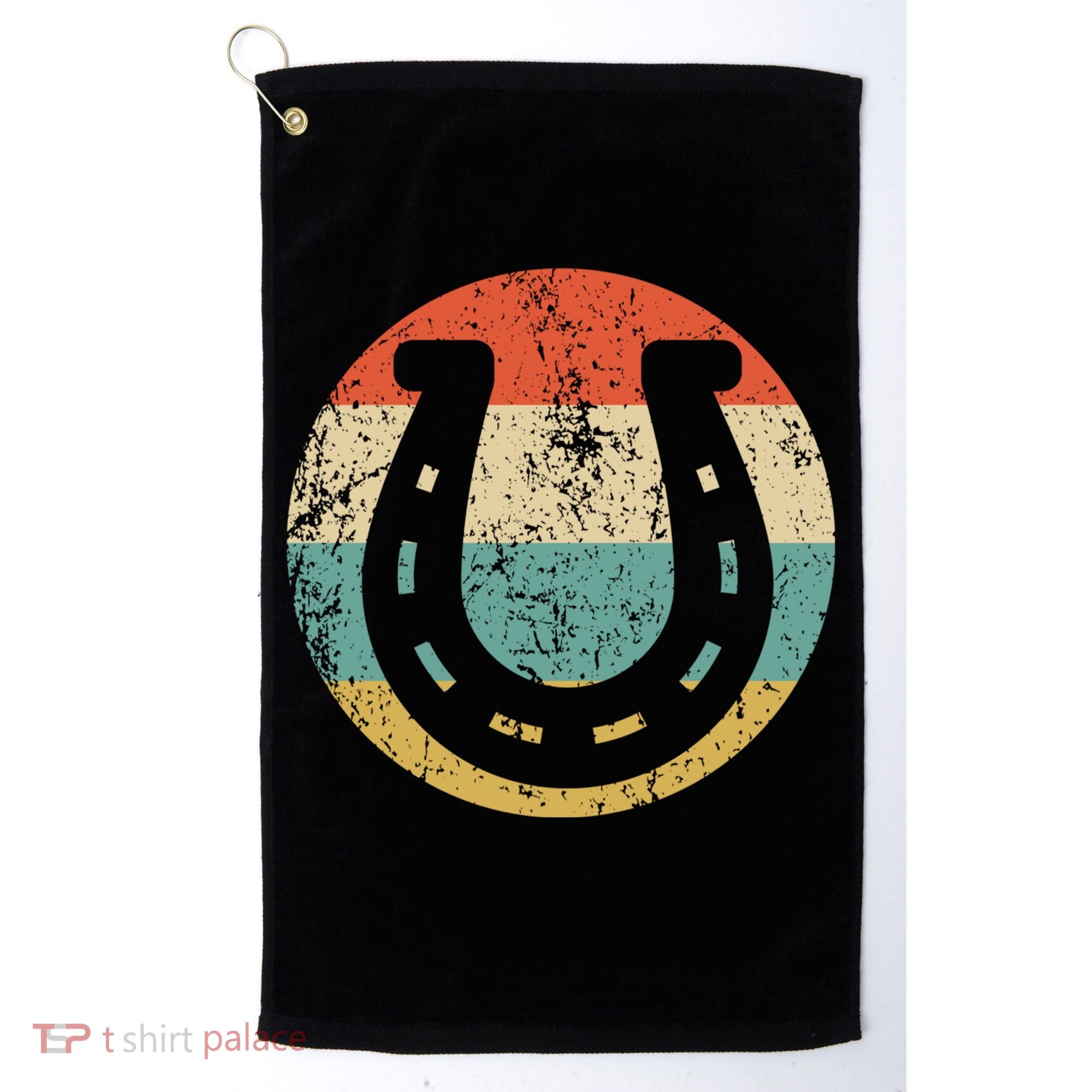 Horseshoe Retro Style Lucky Pullover Golf Towel