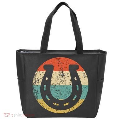 Horseshoe Retro Style Lucky Pullover Tote Bag