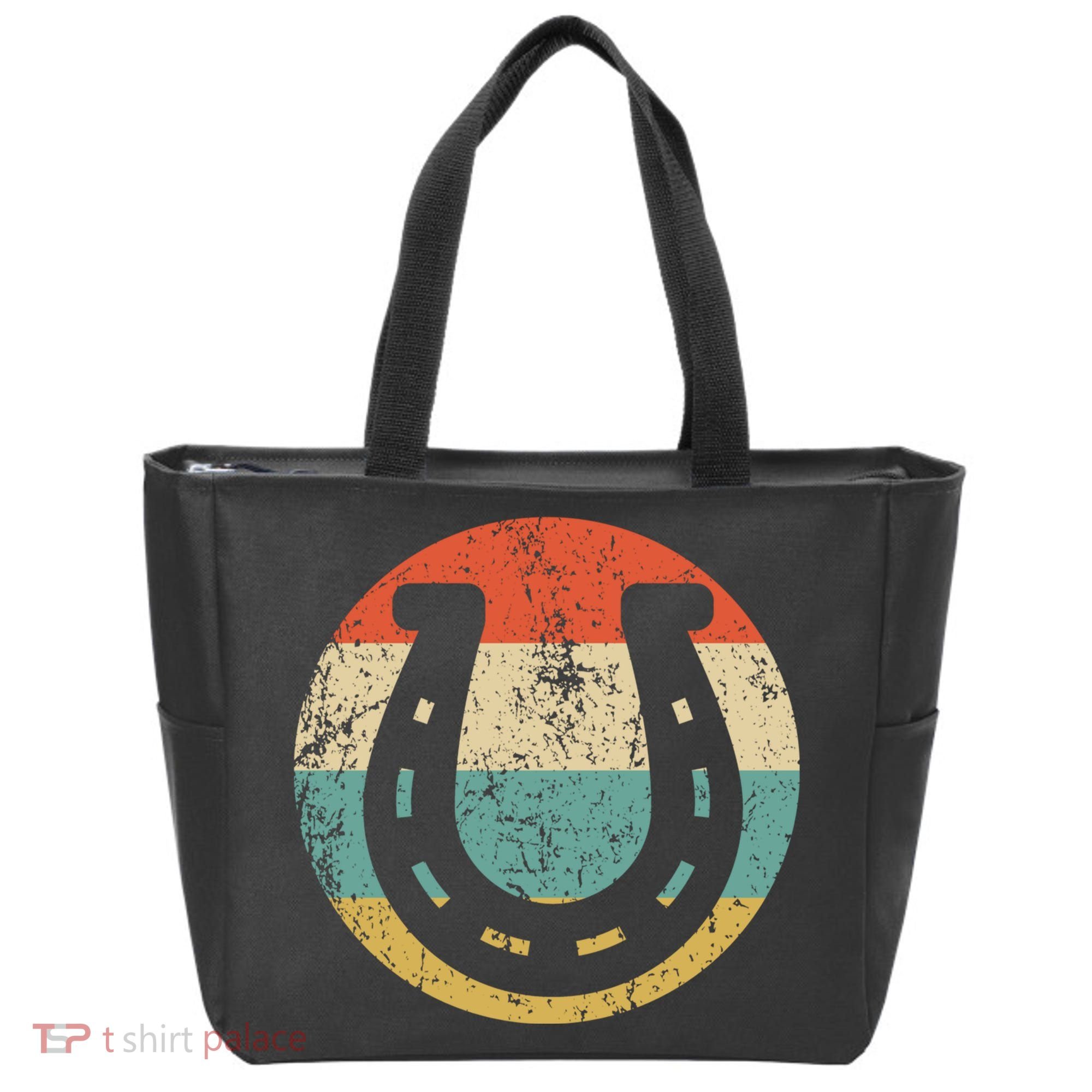 Horseshoe Retro Style Lucky Pullover Tote Bag