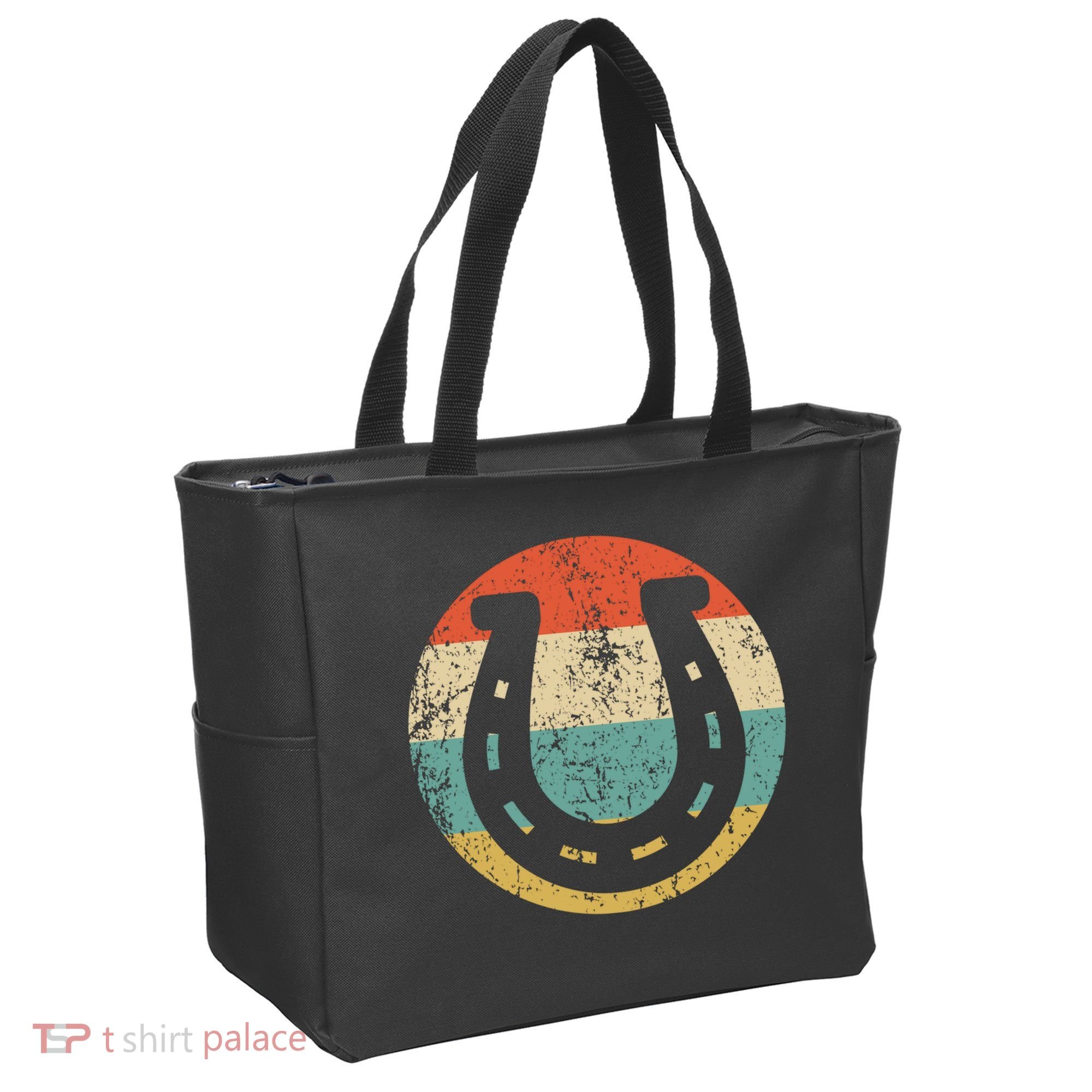 Horseshoe Retro Style Lucky Pullover Tote Bag