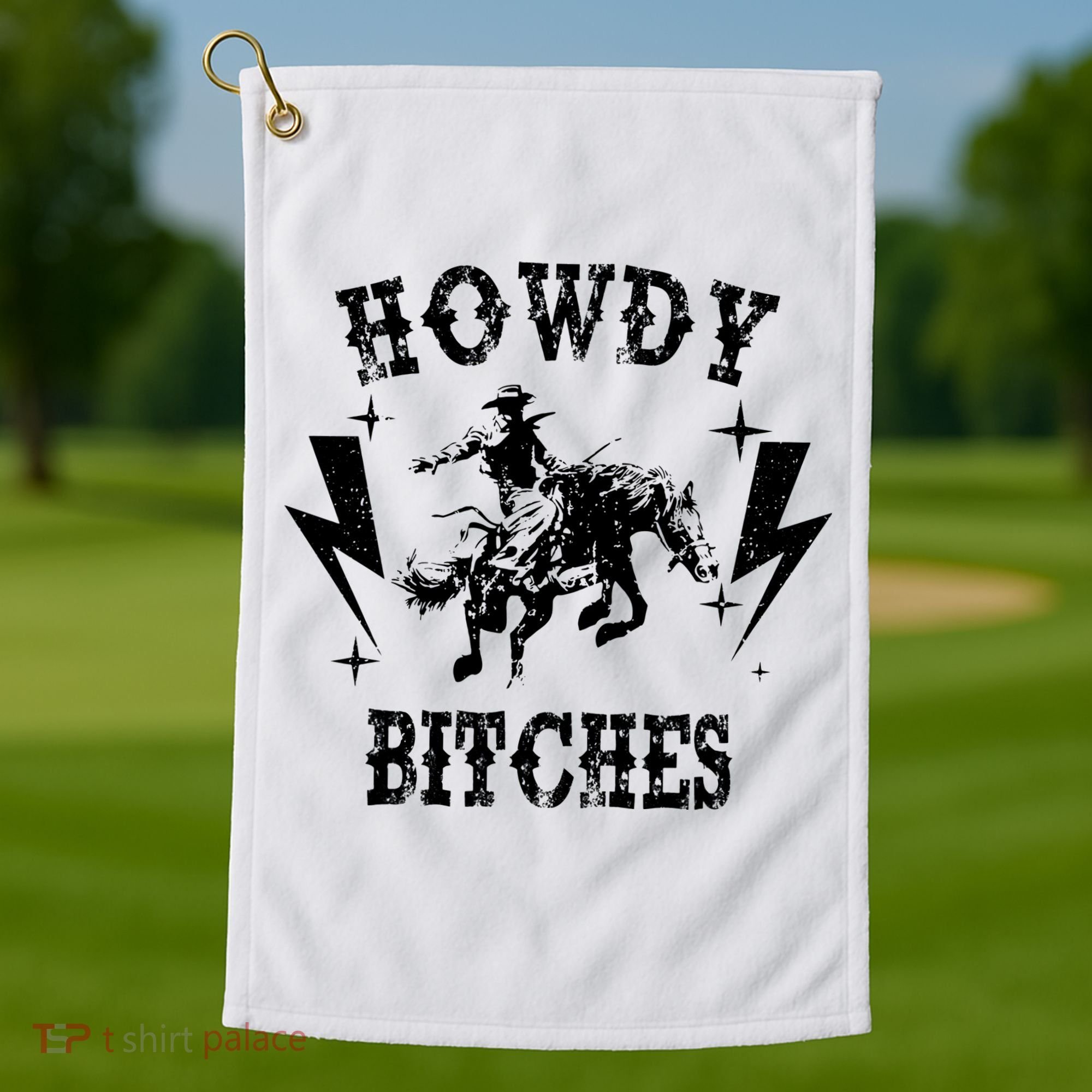 Howdy Rodeo 's Western Country Nashville Cow Golf Towel