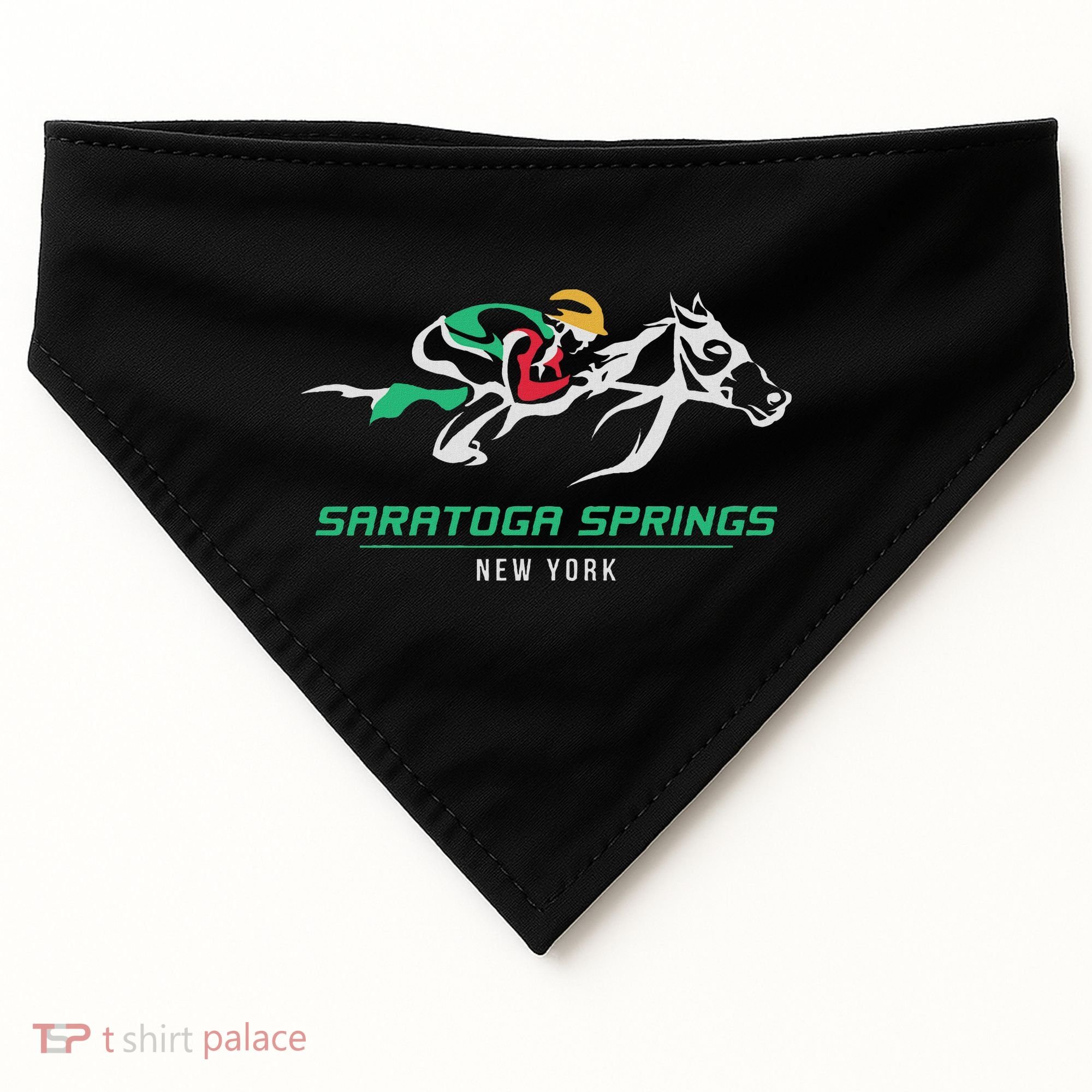 Horse Racing Satatoga Springs Upstate New York USA-Made Doggie Bandana