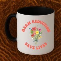 Harm Reduction Save Lives Floral Trending Gift Coffee Mug thumb 2