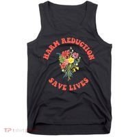 Harm Reduction Save Lives Floral Trending Gift Tank Top thumb 0