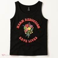 Harm Reduction Save Lives Floral Trending Gift Tank Top thumb 2