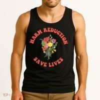 Harm Reduction Save Lives Floral Trending Gift Tank Top thumb 3