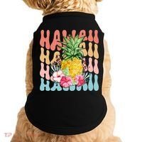 Hawaii Retro Tropical Pineapple Floral Doggie Tank thumb 0
