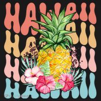Hawaii Retro Tropical Pineapple Floral Women's Hoodie thumb 2